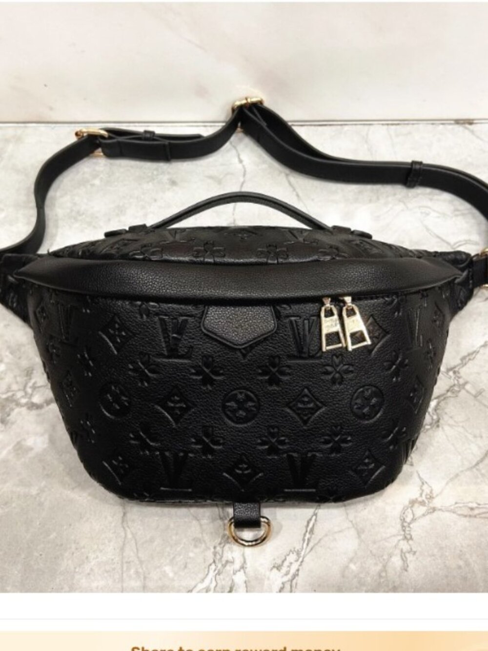 Women's Designer Inspired Bumbag Cross Body Shoulder Bag Black NEW